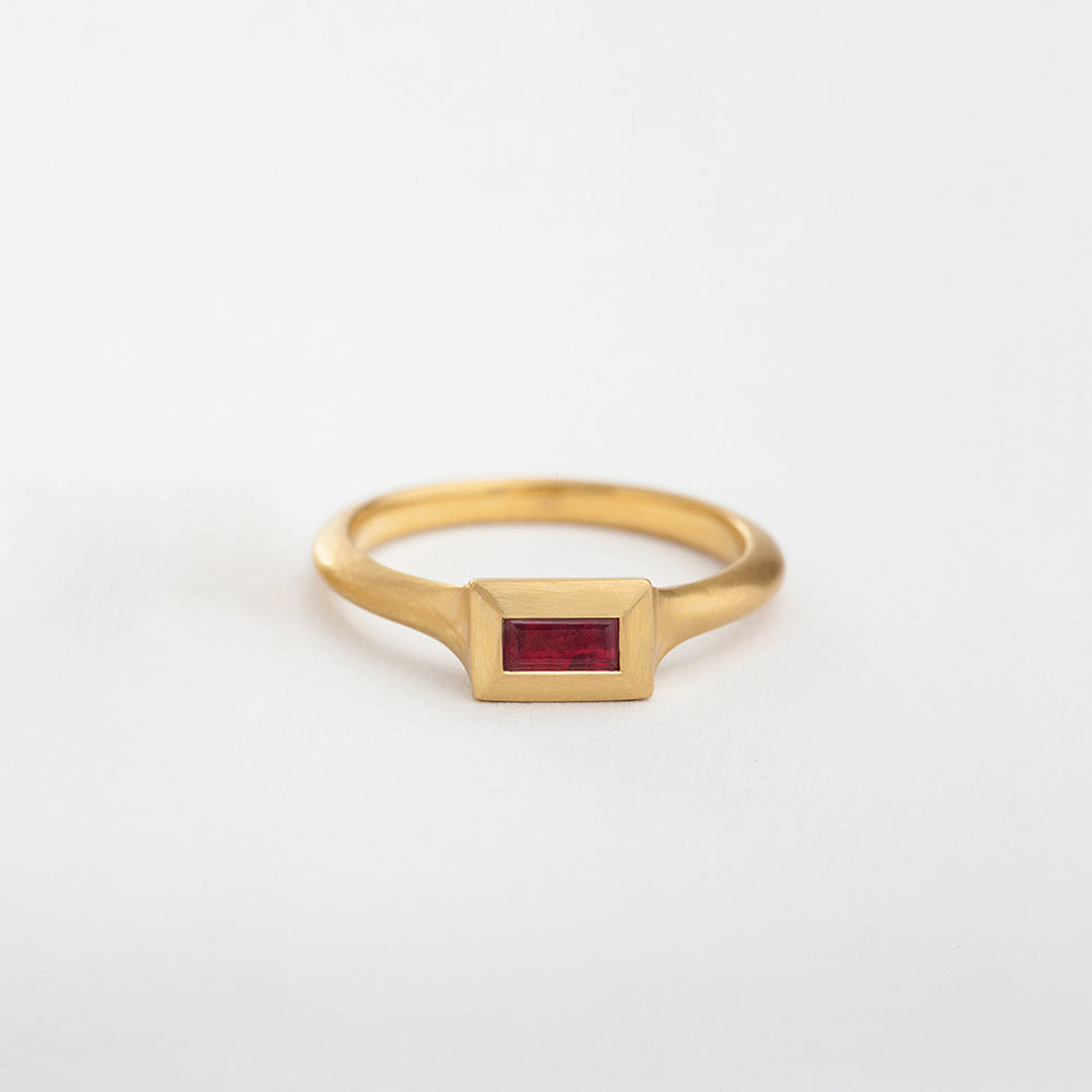 Ruby Baguette String Ring (Large)
