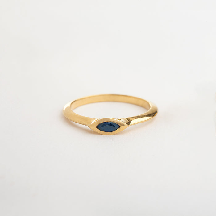 Sapphire String Ring (Small Marquise)
