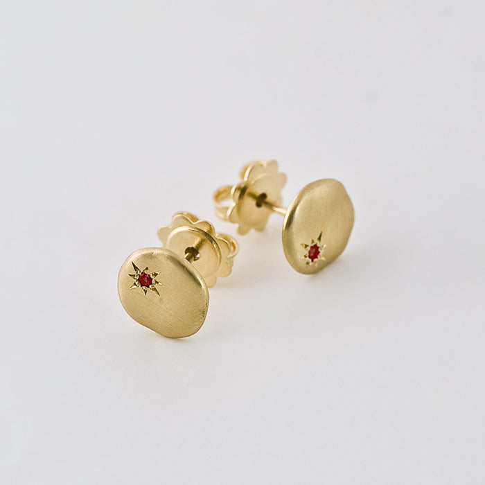 Cloud With Ruby Earrings