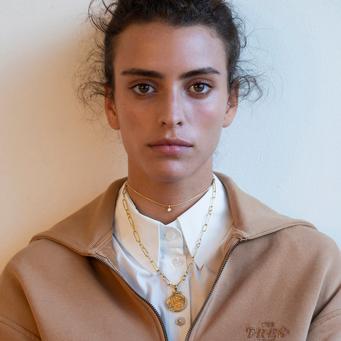 Tiny White Diamond Pendant (Round)