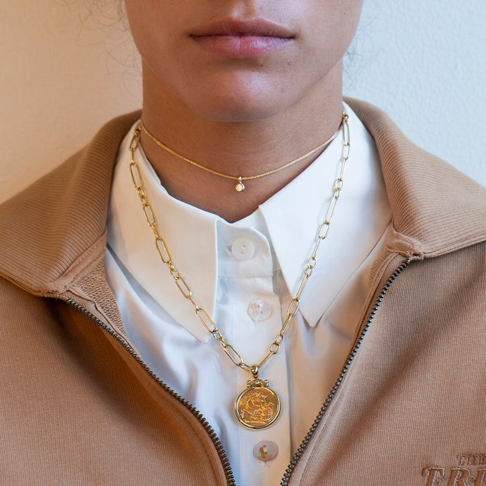 Tiny White Diamond Pendant (Round)