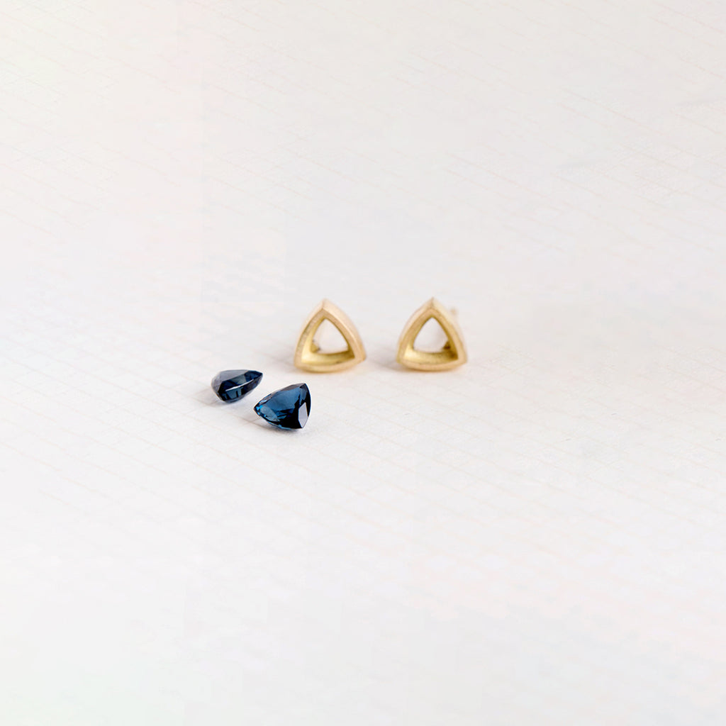 Blue Trillion Earrings
