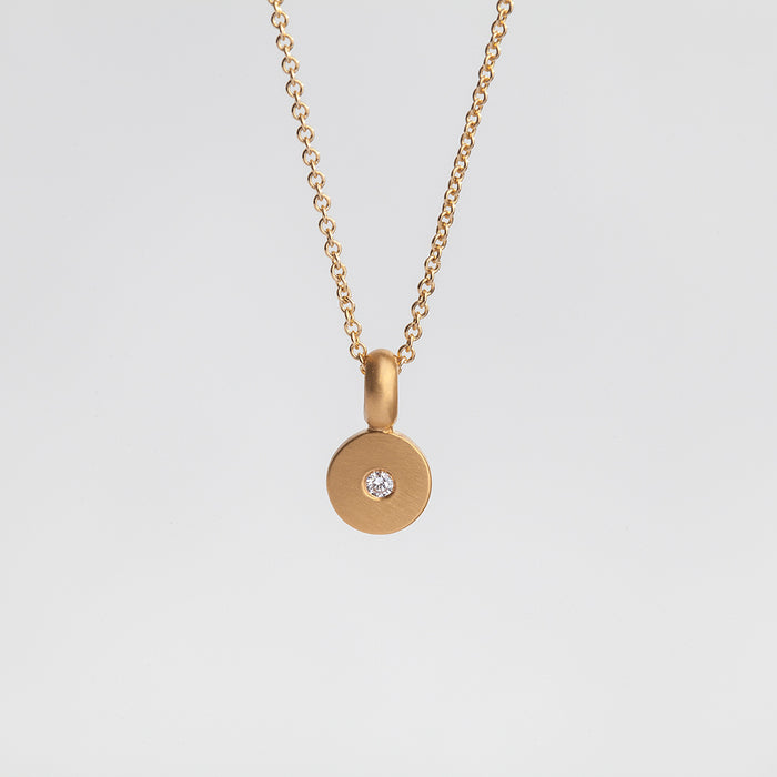 Disc Slice With Diamond Pendant
