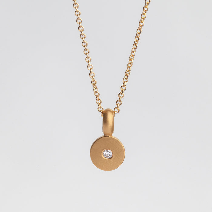 Disc Slice With Diamond Pendant