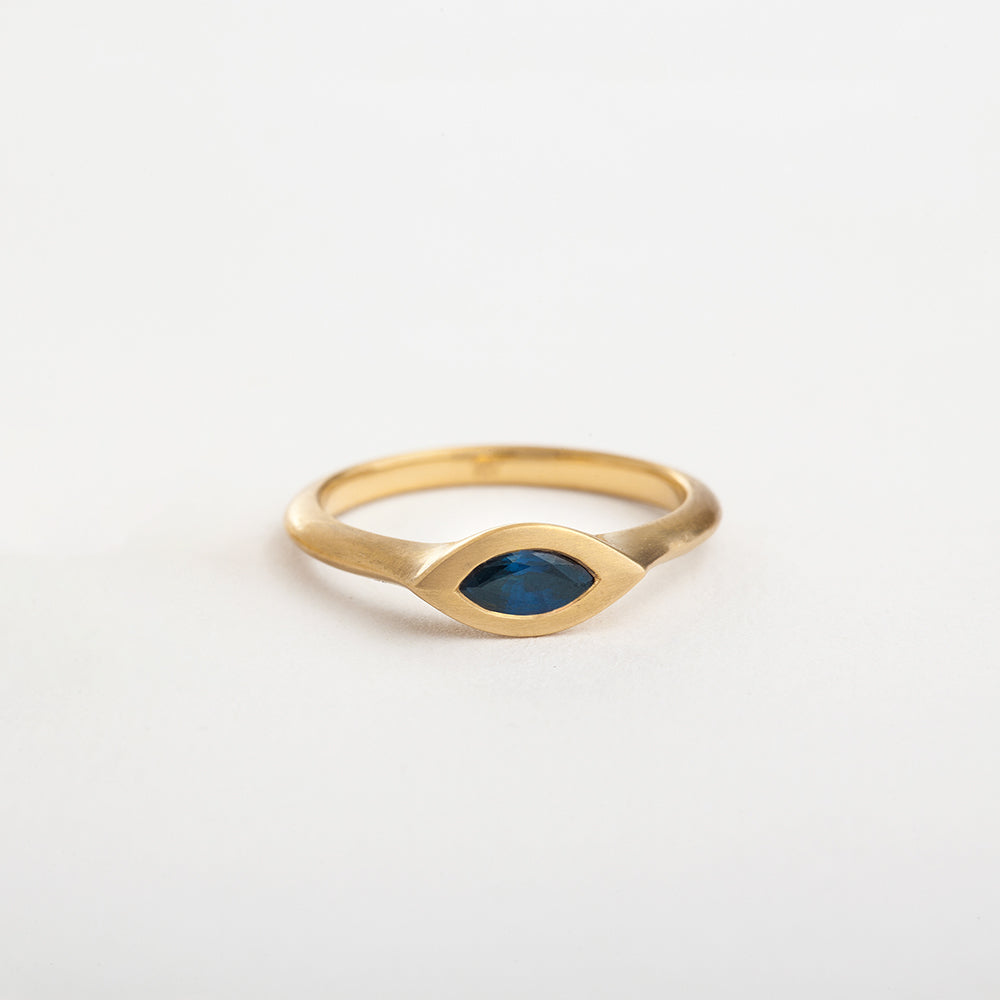 Sapphire String Ring (Large Marquise)