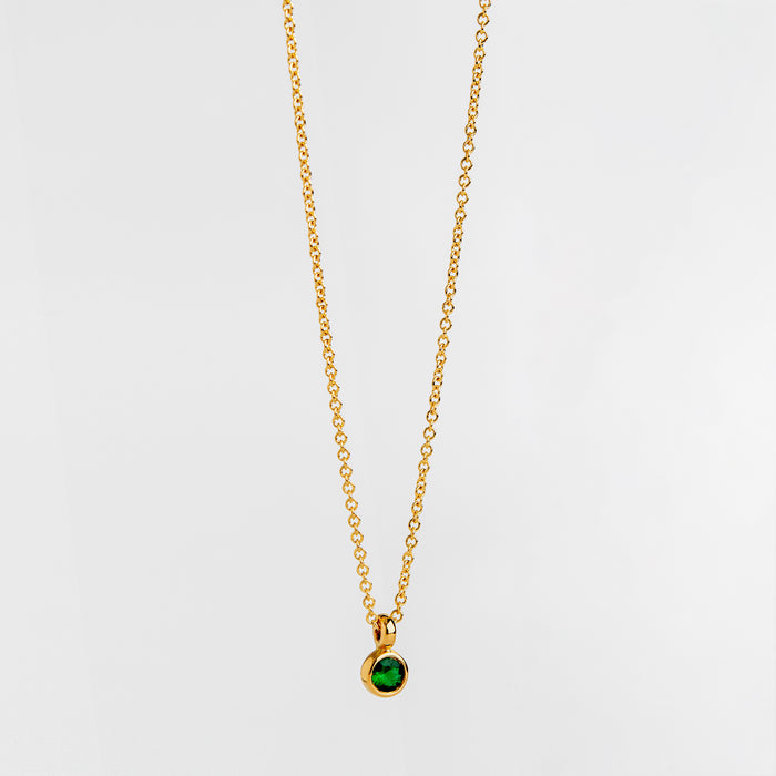 Tiny Emerald Pendant (Round)