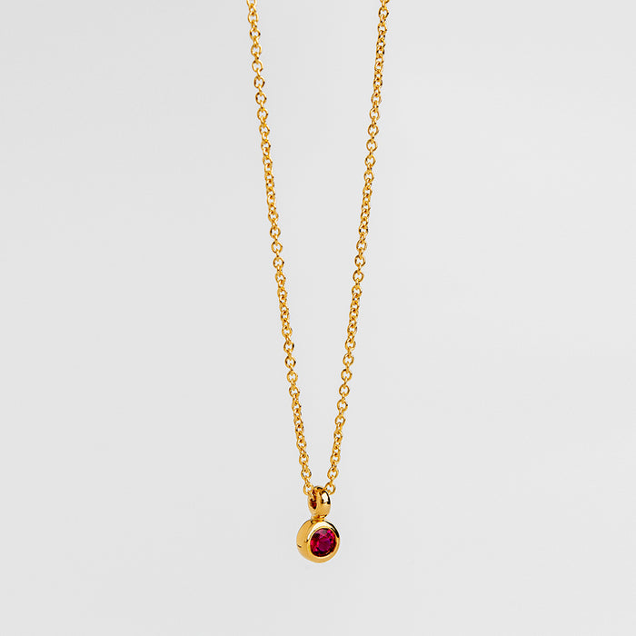Tiny Ruby Pendant (Round)