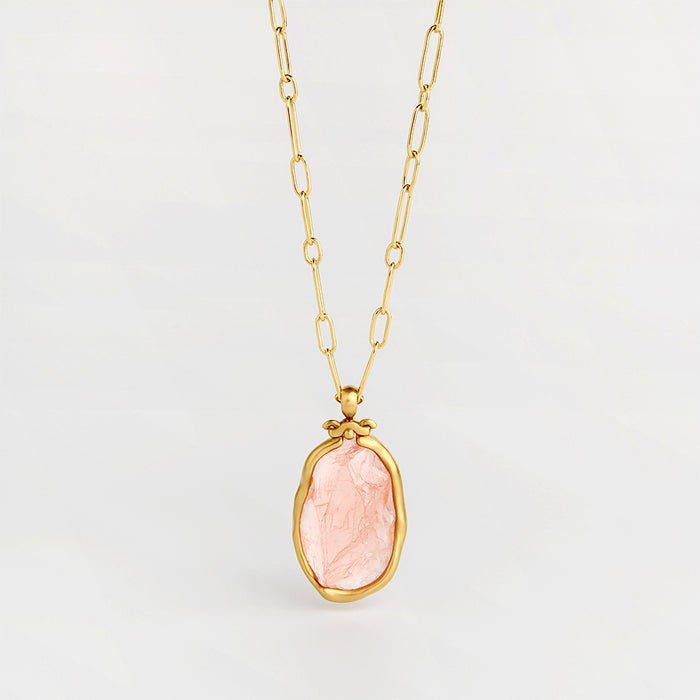 Rose Quartz Rock Pendant