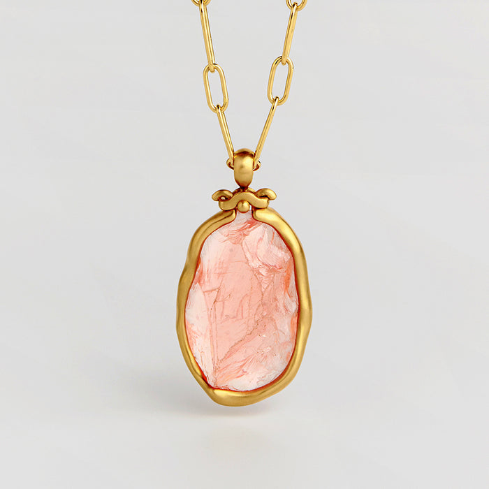 Rose Quartz Rock Pendant