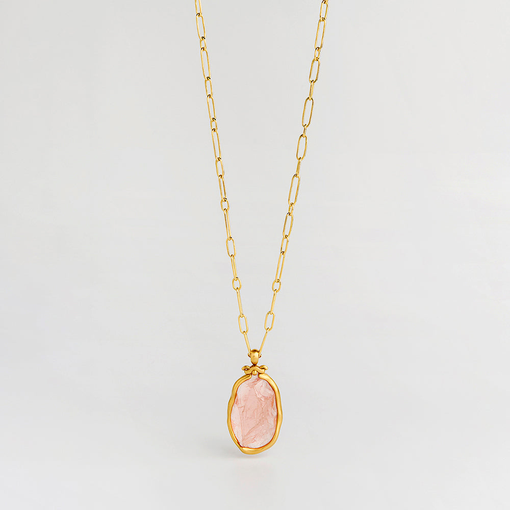 Rose Quartz Rock Pendant