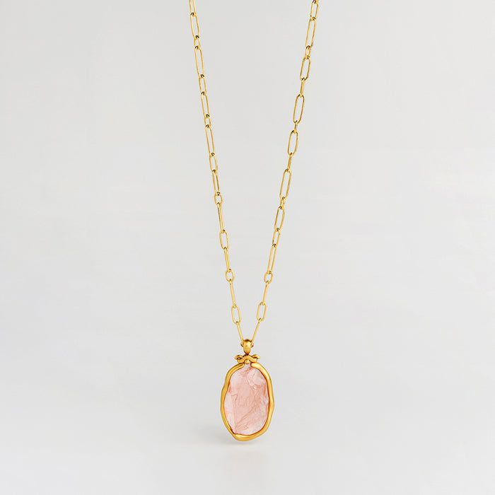 Rose Quartz Rock Pendant