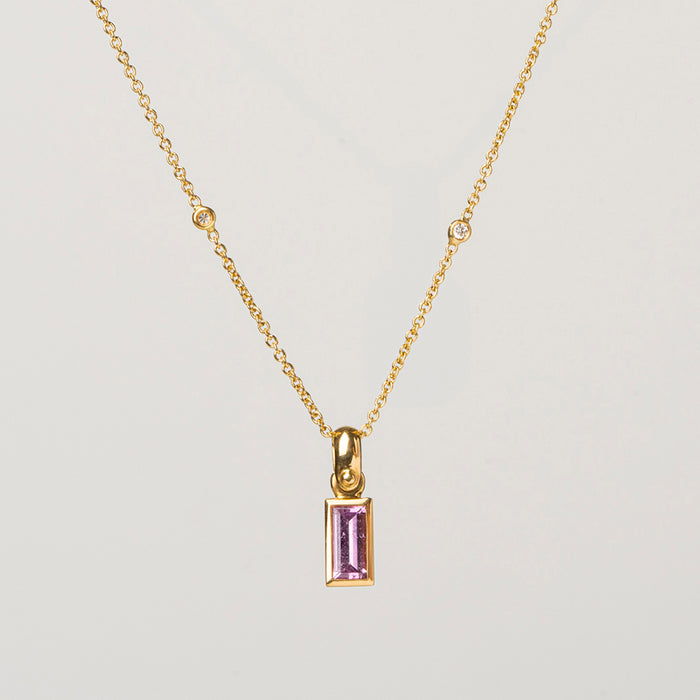 Pink Sapphire Pendant (baguette)