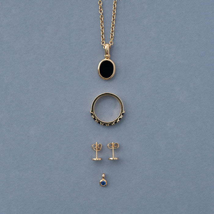 Large Gray Pave Ring (5 Stones)