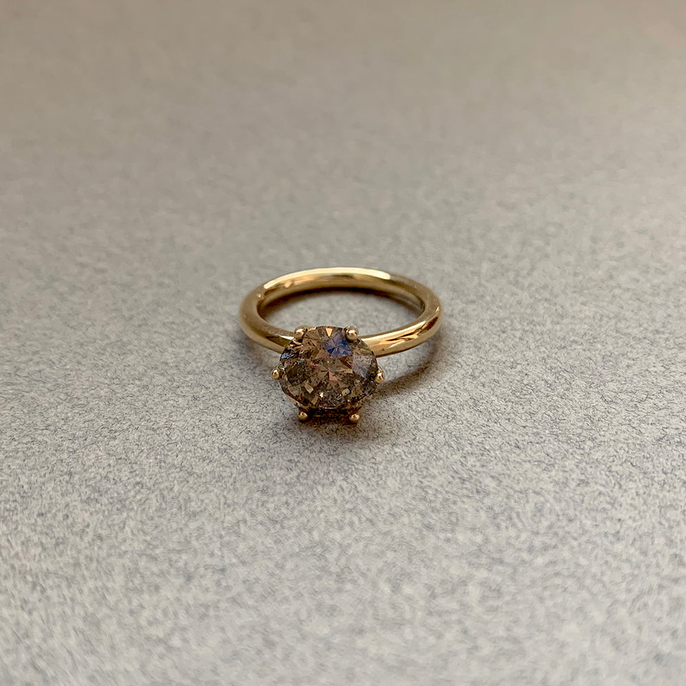 Brown Diamond Solitaire Ring (3 carat)