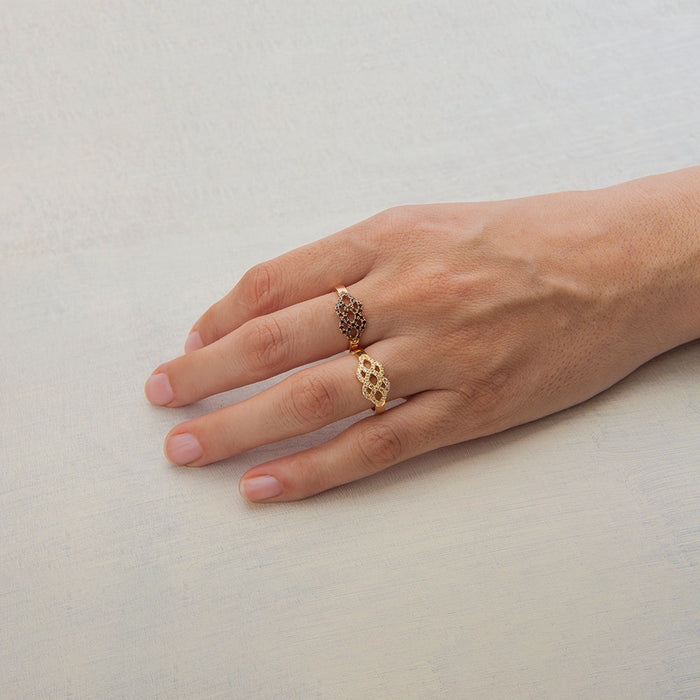 Parisian Black Lace Ring (Medium)