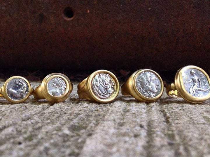 Large Alexander the Great Greek Coin Ring