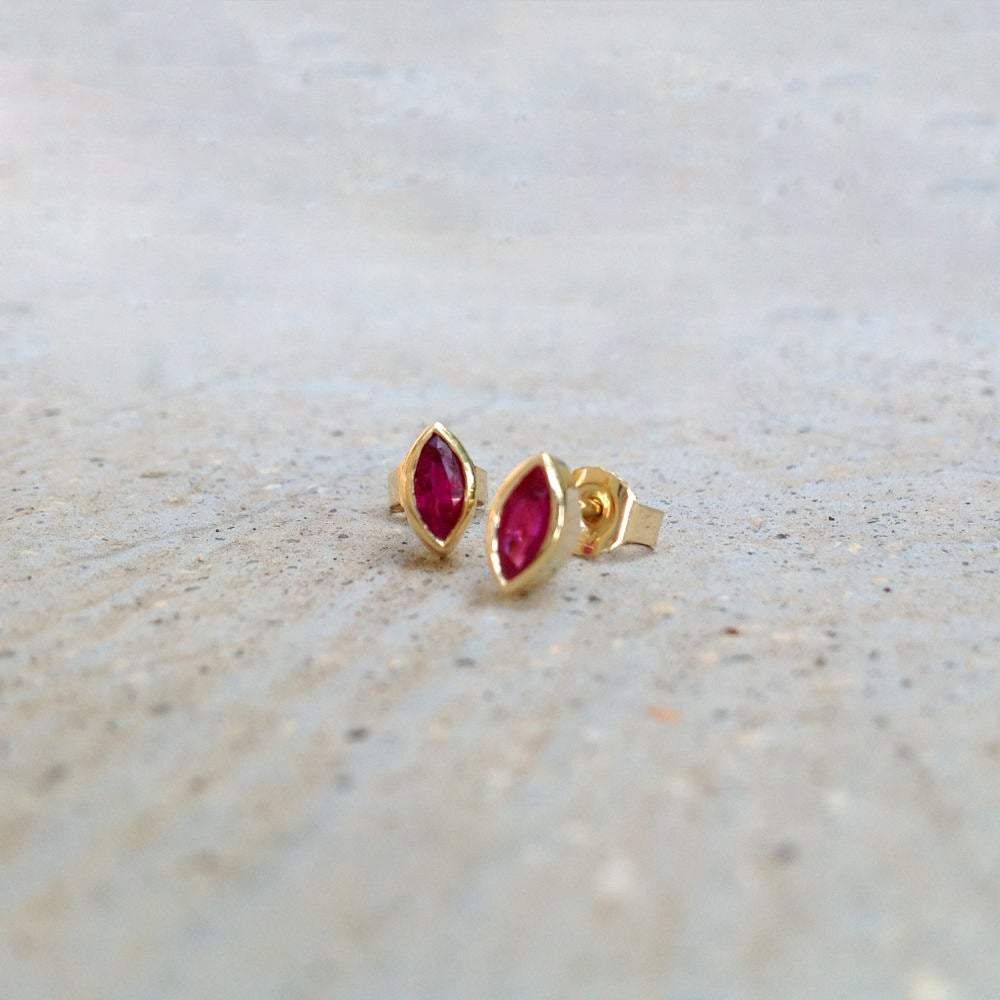 Red Marquise Earrings