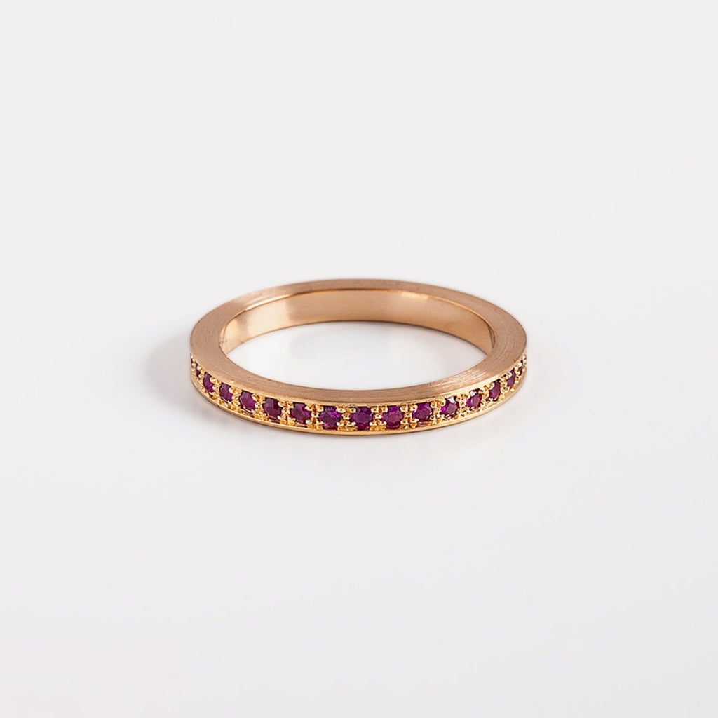 Ruby Engagement Ring ⦁ Ruby Eternity Band ⦁ Eternity Ring Rose Gold Ruby Ring ⦁ Women's Ruby Wedding Band ⦁ 18k Rose Gold Stack