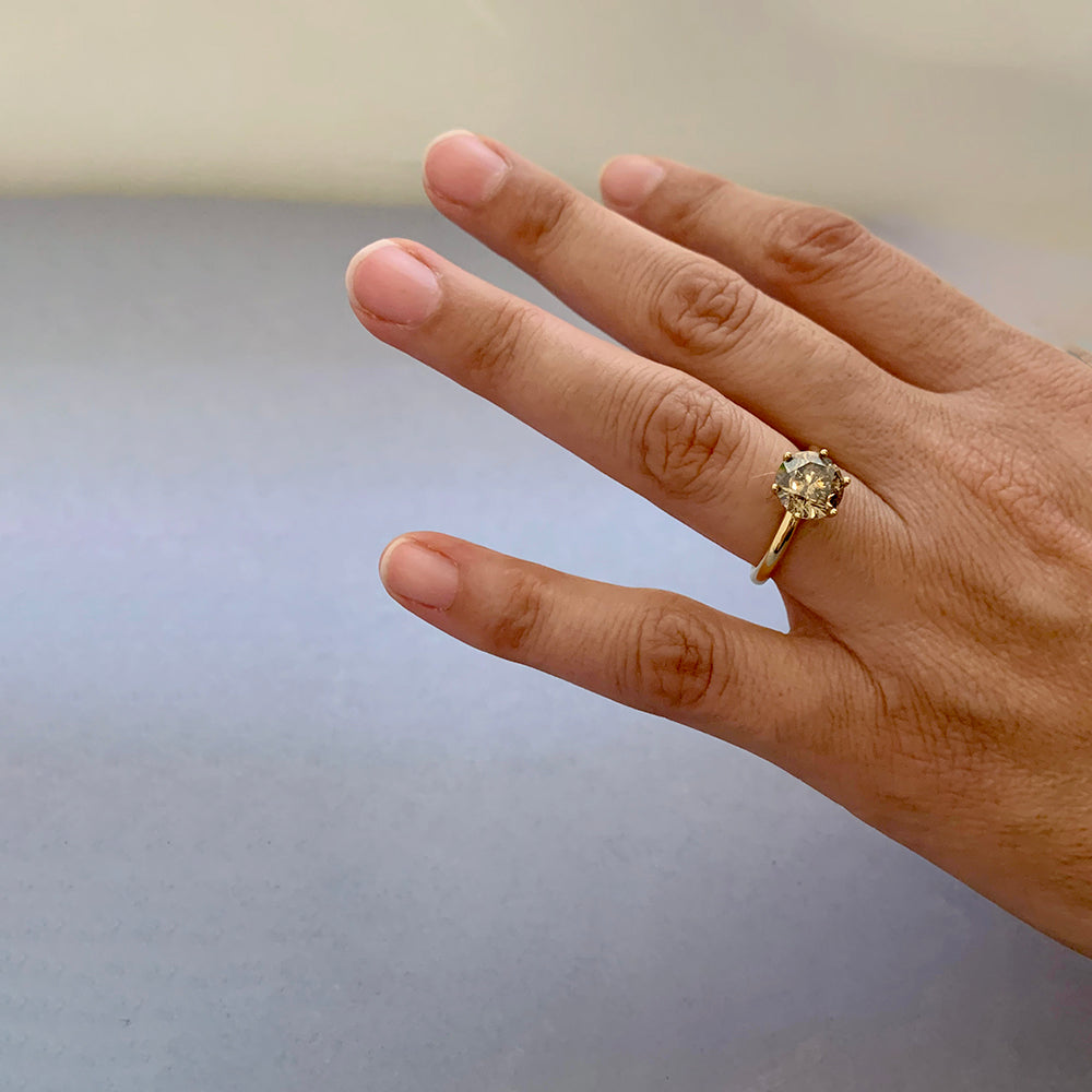 Brown Diamond Solitaire Ring (3 carat)